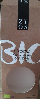 Gressins farine de blé et de seigle front packaging