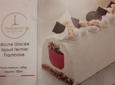 Bûche glacée yaourt fermier framboise front packaging
