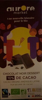 Chocolat noir dessert 70% de cacao