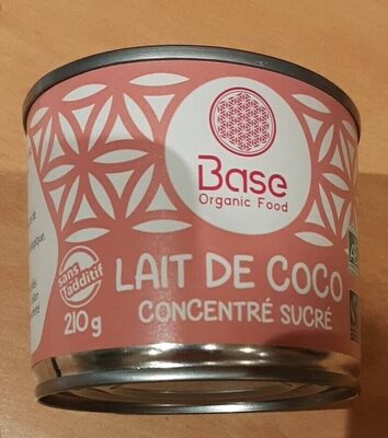 Lait de coco concentré sucré bio front packaging