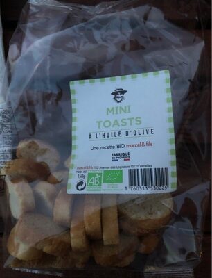 Mini toasts à l'huile d'olive front packaging