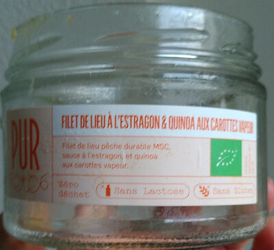 Filet de lieu à l'estragon et quinoa aux carottes vapeur front packaging