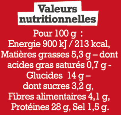 Chorizo végétal & gourmand nutrition facts table