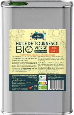 Huile de tournesol Bio vierge front packaging