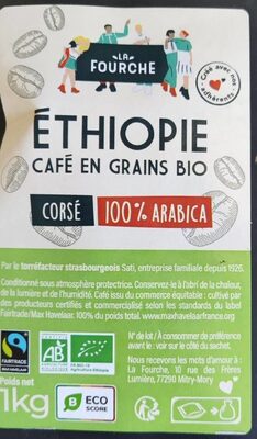Café en Grains Corsé Arabica Bio Equitable front packaging