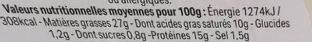 Terrine de campagne au piment d'espelette nutrition facts table