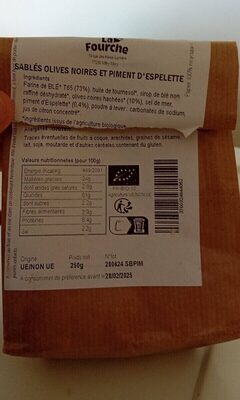 Sablés Olives Noires & Piment d'Espelette