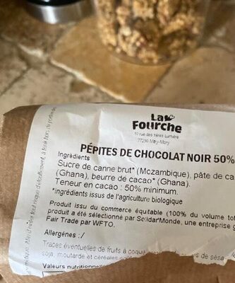 Pépites de chocolat noir 50%