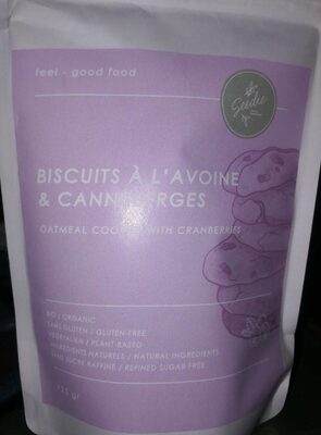 Biscuits à l'avoine et canneberges front packaging