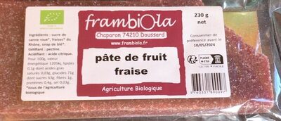 Pate de fruut fraise front packaging