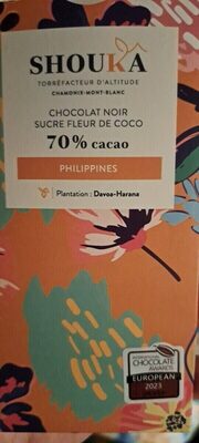 Chocolat noir sucre fleur de coco