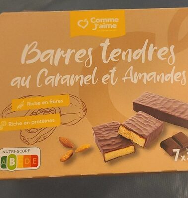 Barre tendres au caramel et amandes