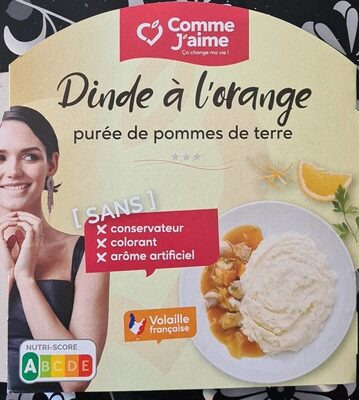 Dinde à l'orange purée de pomme de terre front packaging