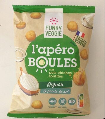 l'apéro Boules aux pois chiches souffle Oignon & pointe de sel front packaging