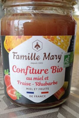 Confiture bio au miel et fraise rhubarbe
