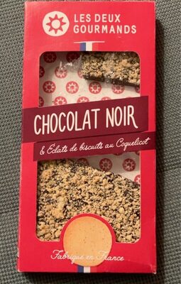 Chocolat Noir et éclats de biscuits au Coquelicot