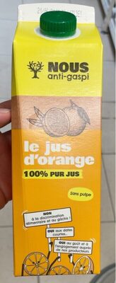 Le jus d’orange 100% pur jus sans pulpe