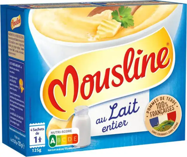 Purée au lait entier front packaging