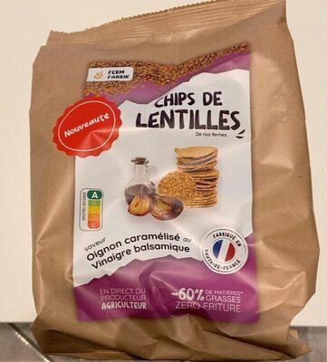 Chips de lentilles oignon caramélise au vinaigre balsamique