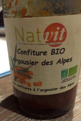 Confiture bio argousier des alpes front packaging