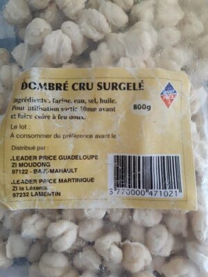 Dombré cru surgelé front packaging