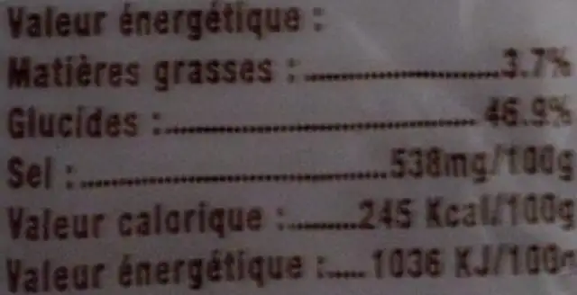 6 Crêpes bretonnes nutrition facts table