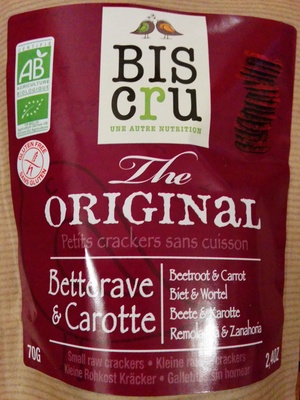 Petits crackers sans cuisson Betterave & Carotte front packaging