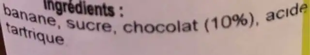 Confiture banane au chocolat ingredients label