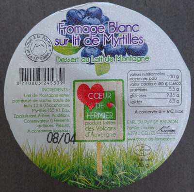 Fromage Blanc sur lit de Myrtille