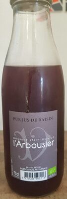 Pur Jus de raisin domaine Saint Jean de l'Arbousier front packaging
