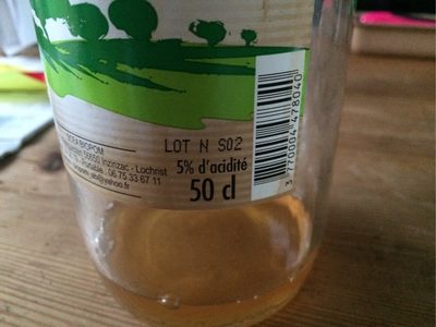 Vinaigre de cidre ingredients label