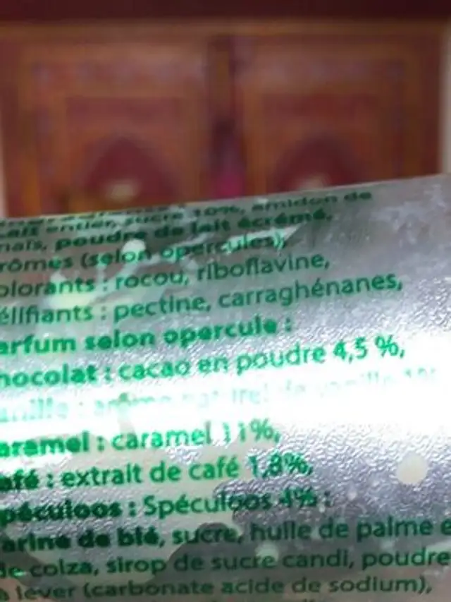 Crème dessert Ferme de Oignies nutrition facts table