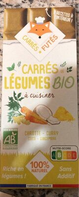 Carrés légumes Bio carotte curry coco gingembre