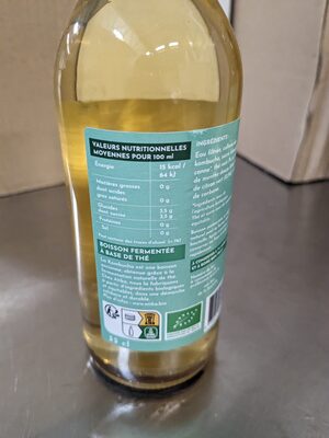 Kombucha Citron Vert Menthe nutrition facts table