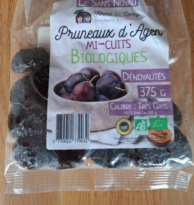 Pruneaux d'agen mi-cuits denoyautes bio