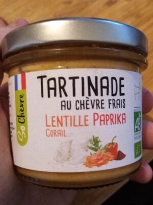 Tartinade au chèvre frais, lentilles corail et paprika front packaging