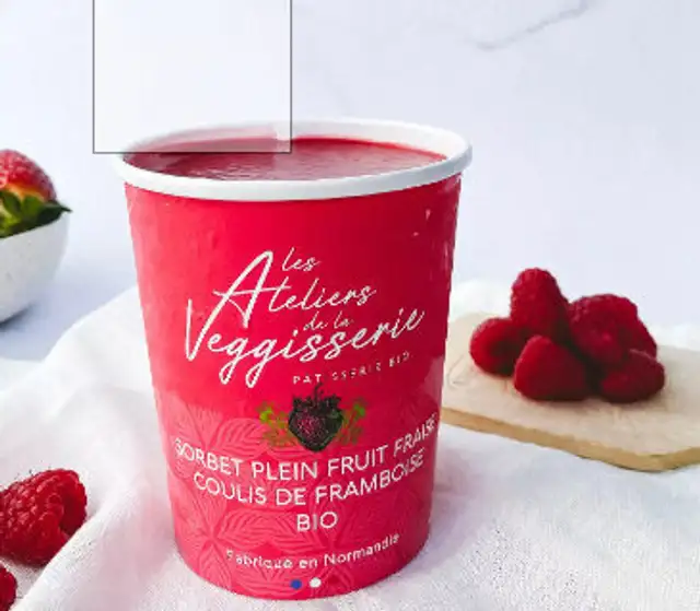 Sorbet fraise, coulis de framboise ml 120 front packaging
