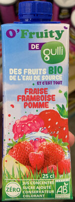 O'fruity - Jus concentré des fruits de l'eau de source front packaging