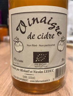 Vinaigre de cidre front packaging