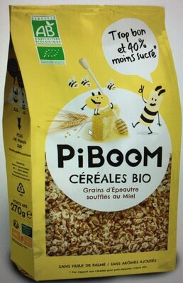 Céréales bio epeautre soufflée au miel front packaging