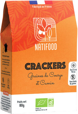 Crackers Graines de Courge et Cumin 80g BIO