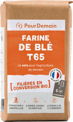 Farine de blé T65 en conversion bio front packaging