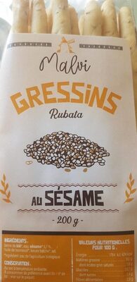 Gressins Rubata au sésame front packaging