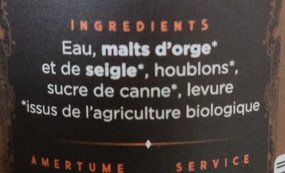 Les 3 promises Brown Ale ingredients label