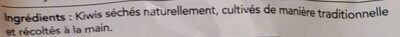 Kiwi Séché ingredients label