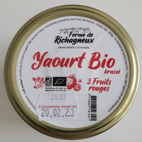 Yaourt bio brassé 3 fruits rouges