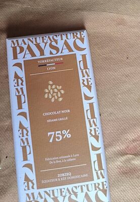 Chocolat noir sésame grillé 75%