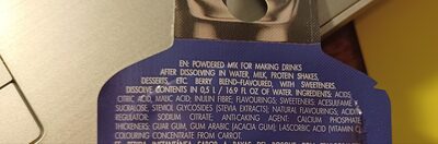 Bolero Berry Blend nutrition facts table