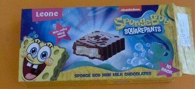 Spongebob mini milk chocolates front packaging