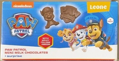 Paw patrol mini milk chocolates front packaging